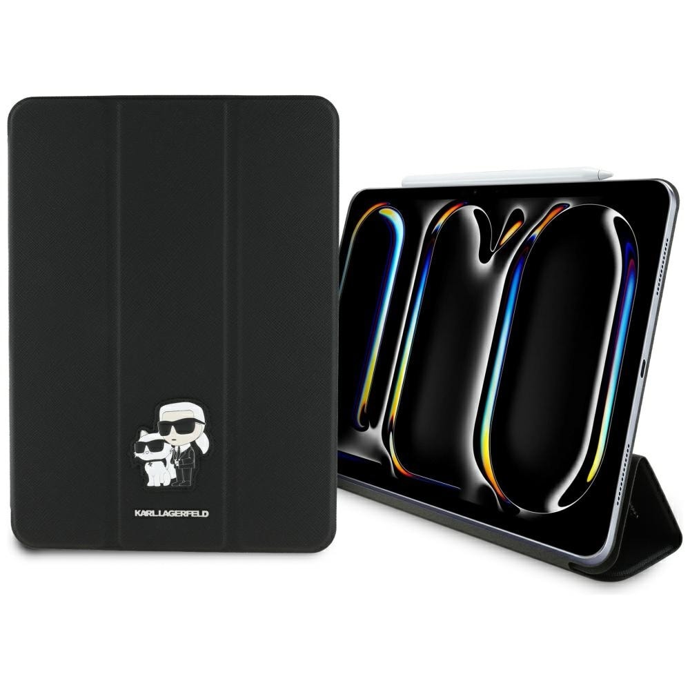Karl Lagerfeld Saffiano Magnetic iPad Pro 11" 2024 Book Cover Fodral - Svart