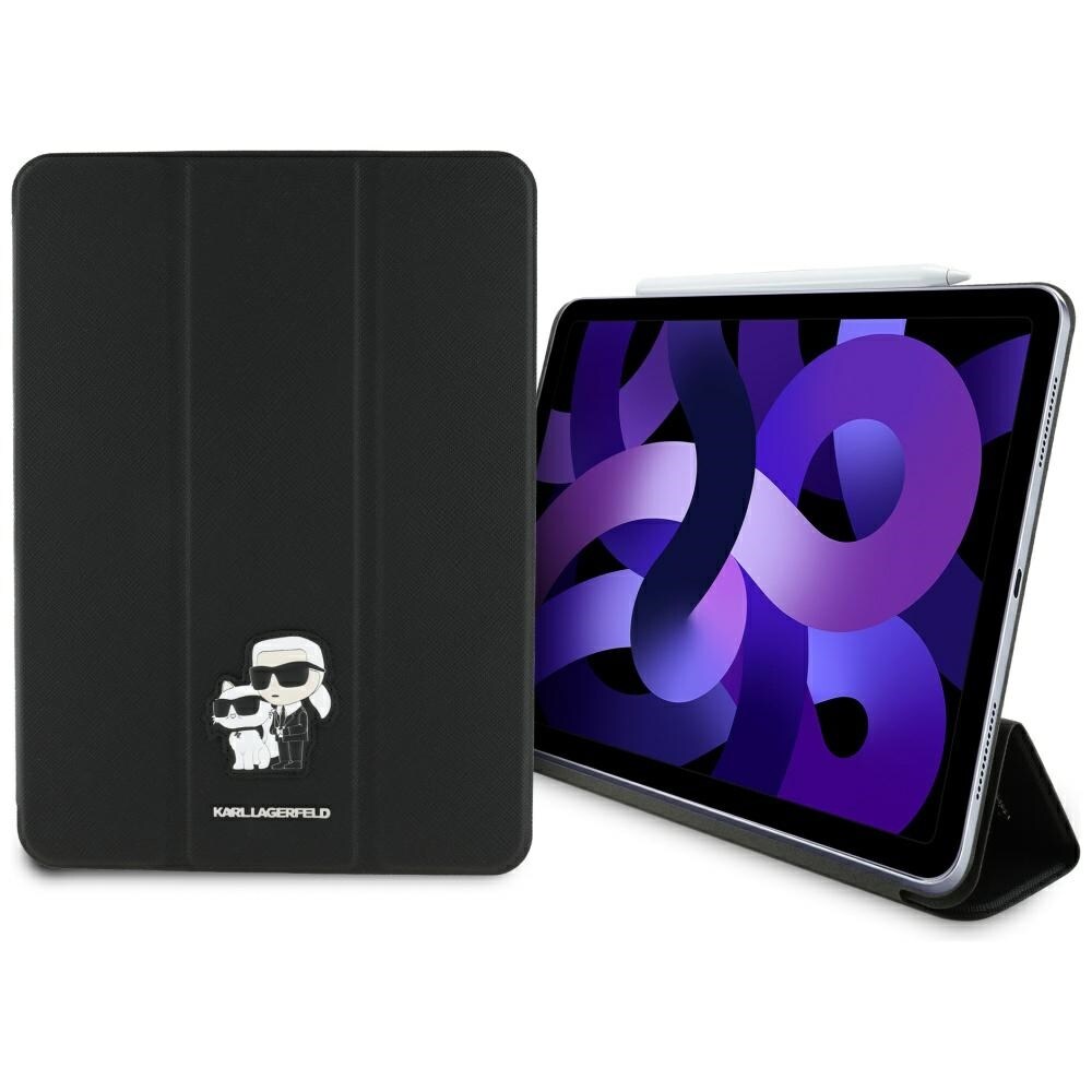 Karl Lagerfeld Saffiano Magnetic iPad Air 11" 2024 Book Cover - Svart & Choupette