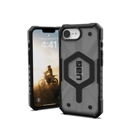 UAG Pathfinder Clear MagSafe iPhone 16e Fodral - Grå/Svart