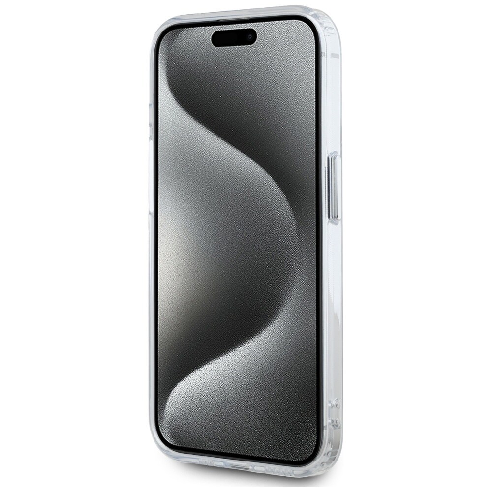 Karl Lagerfeld IML Metal Karl Head MagSafe-fodral för iPhone 15 Pro Vit