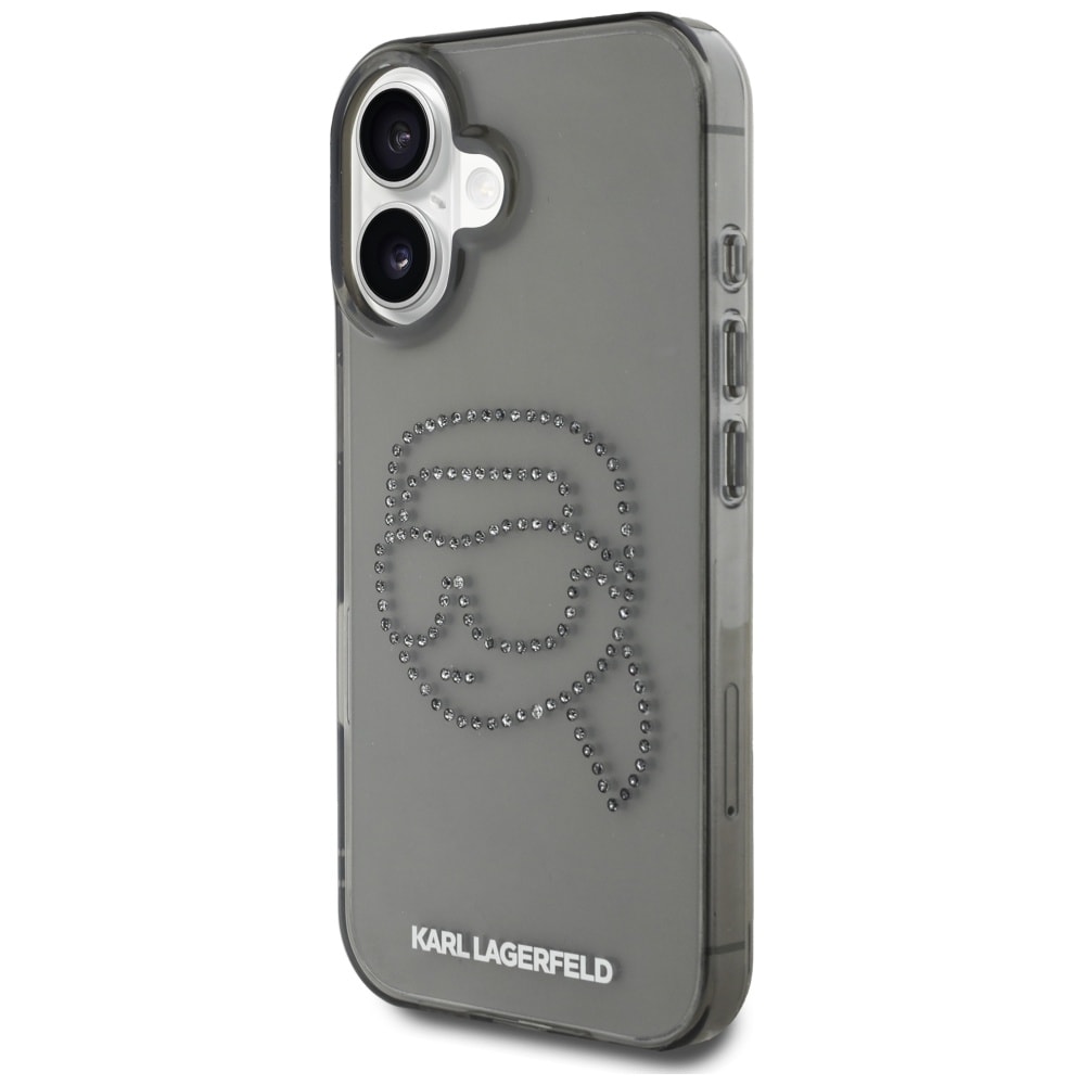 Karl Lagerfeld IML Rhinestones Karl Huvudfodral för iPhone 16 Svart