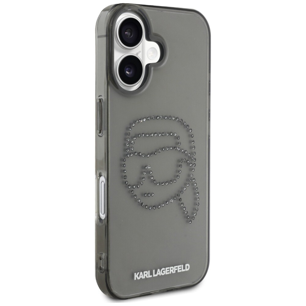 Karl Lagerfeld IML Rhinestones Karl Huvudfodral för iPhone 16 Svart