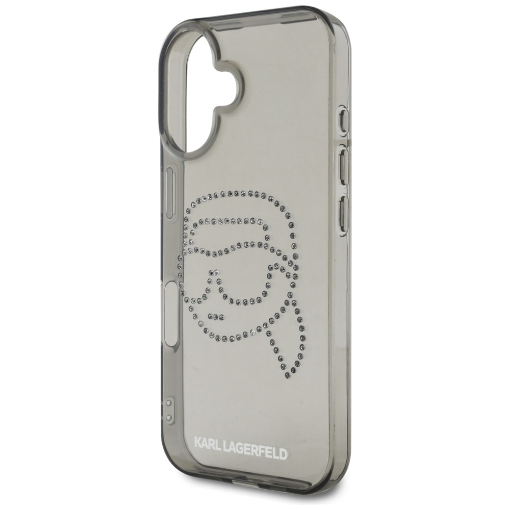 Karl Lagerfeld IML Rhinestones Karl Huvudfodral för iPhone 16 Svart