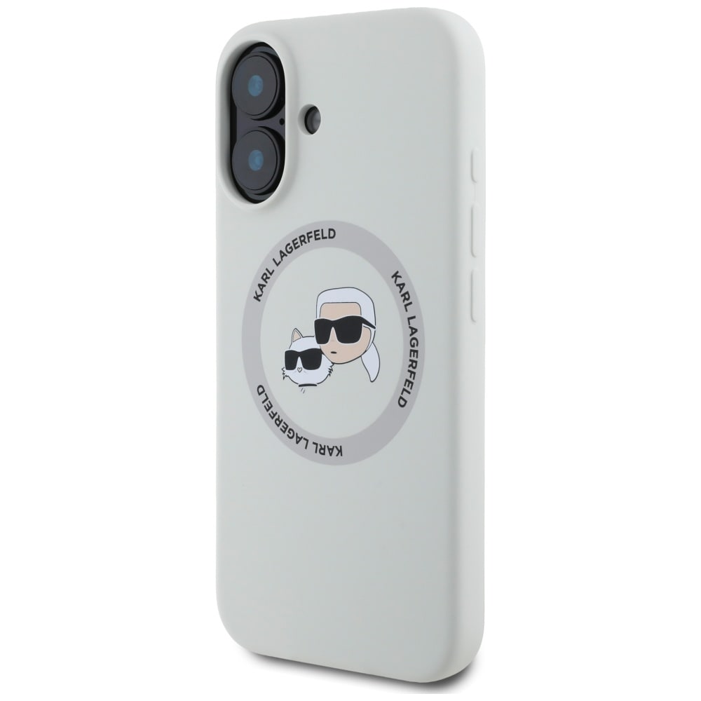 Karl Lagerfeld Silicone Double Heads And Circle MagSafe-fodral för iPhone 16 beige