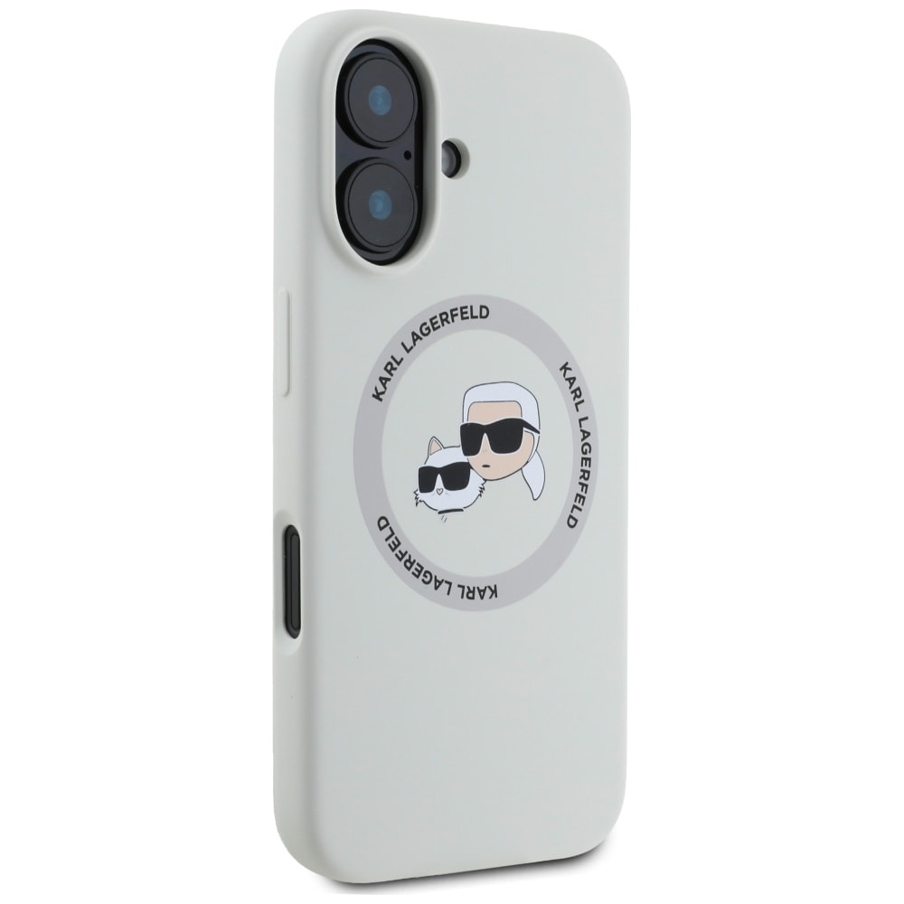 Karl Lagerfeld Silicone Double Heads And Circle MagSafe-fodral för iPhone 16 beige