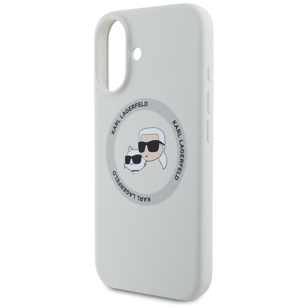 Karl Lagerfeld Silicone Double Heads And Circle MagSafe-fodral för iPhone 16 beige
