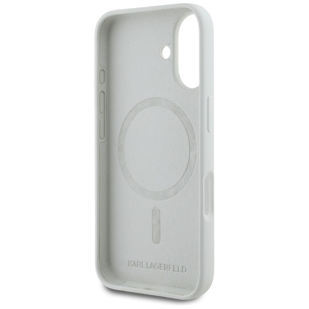 Karl Lagerfeld Silicone Double Heads And Circle MagSafe-fodral för iPhone 16 beige