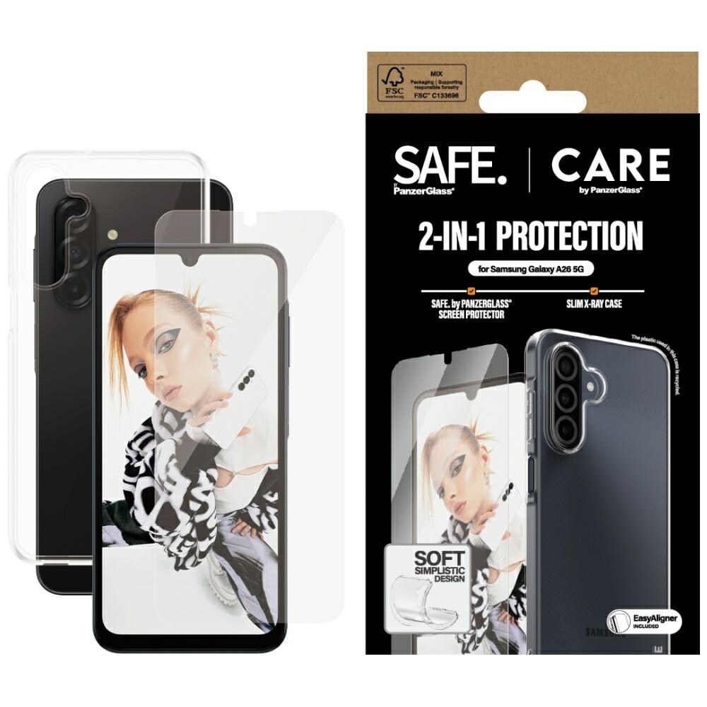 CARE by PanzerGlass Fashion 2in1 Fodral+Glas för Samsung Galaxy A26 5G - transparent