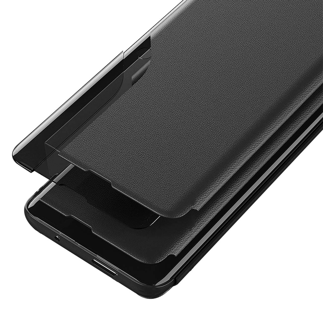 Eco Leather View Case elegant fodral med klaff och stativ för iPhone 16e - svart
