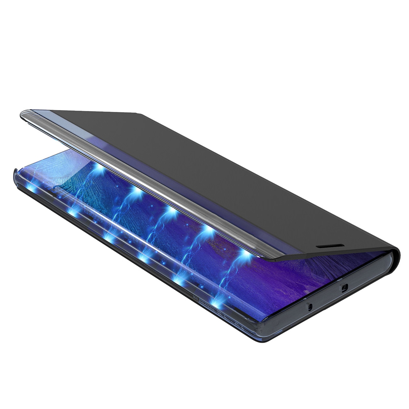 New Sleep Fodral iPhone 16e Flip Cover med stativ - Blå