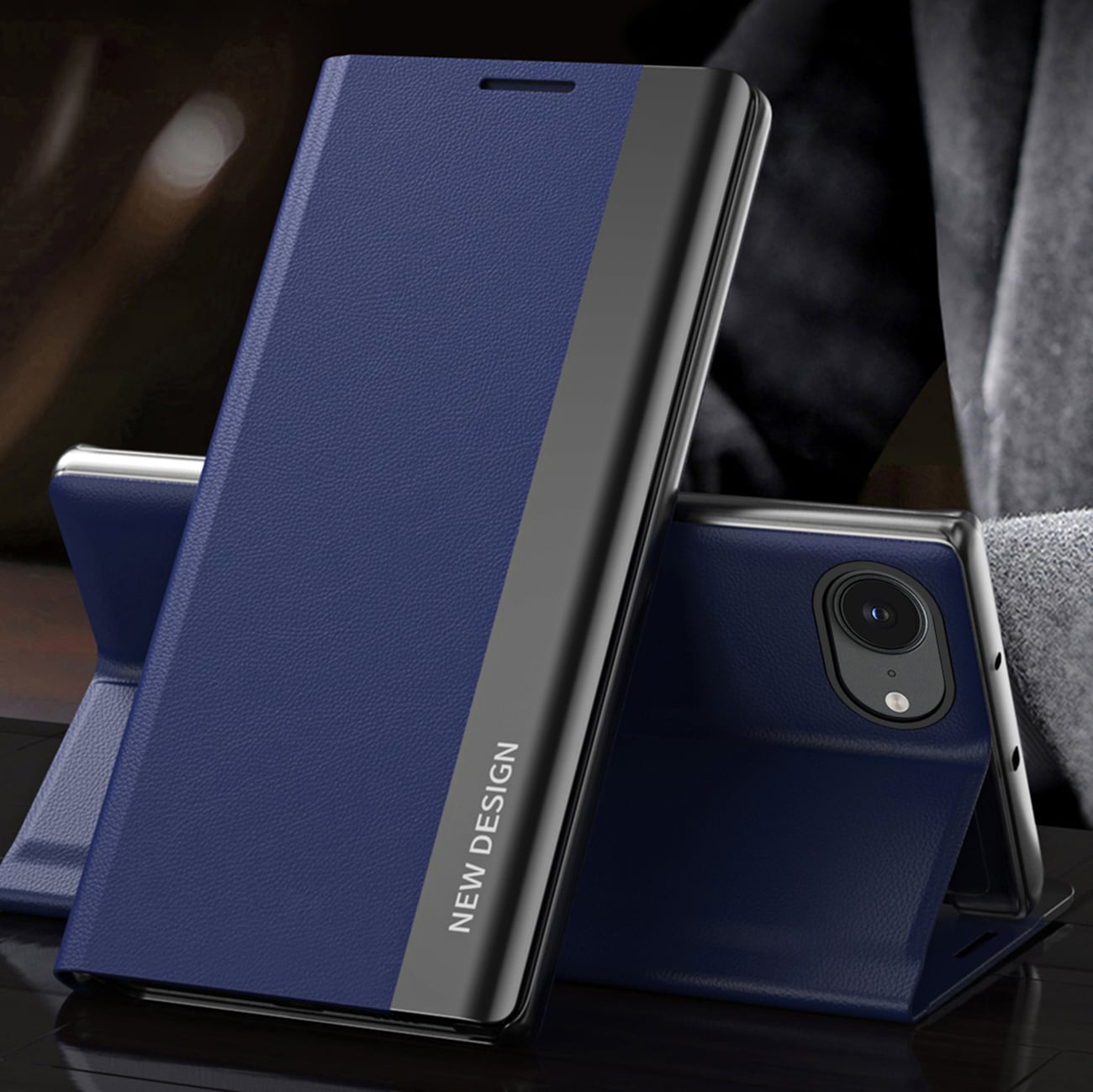 Sleep Case Pro för iPhone 16e med flip och stativ - Blå