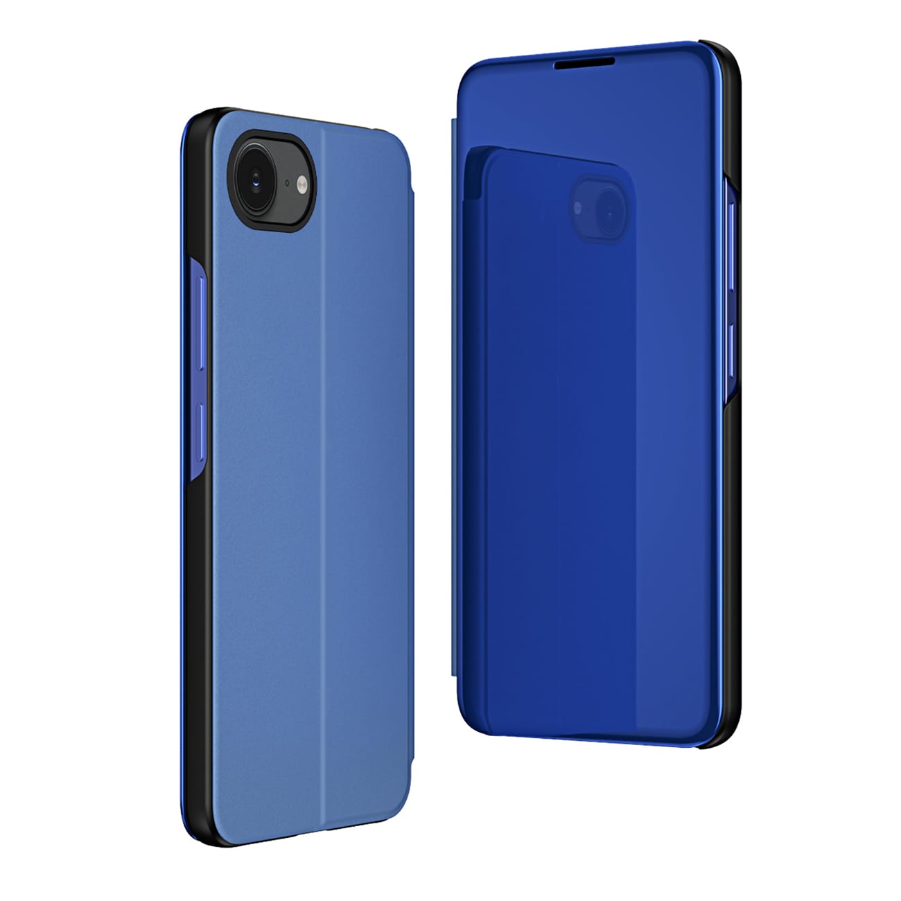Clear View-fodral för iPhone 16e Flip Cover - Blå