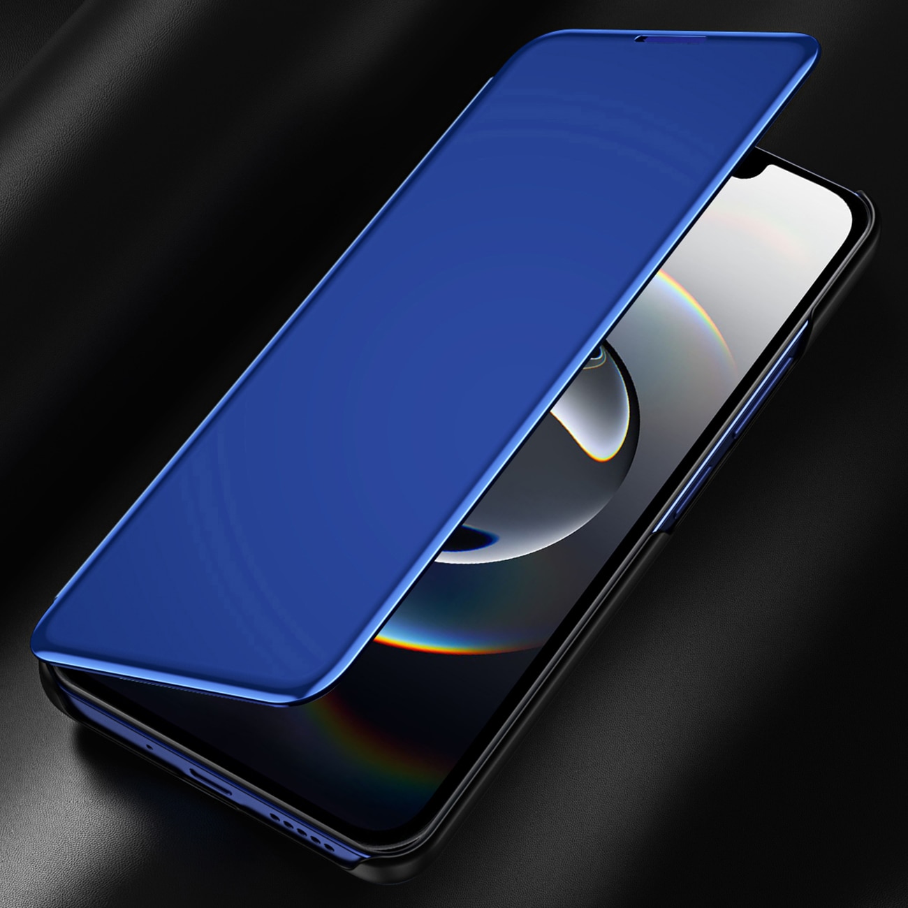 Clear View-fodral för iPhone 16e Flip Cover - Blå