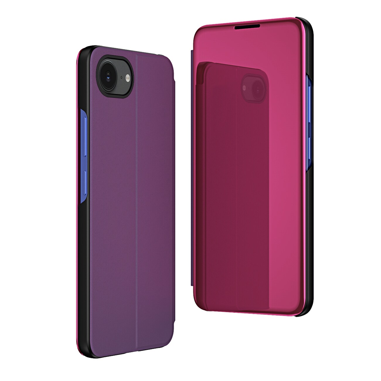 Clear View-fodral för iPhone 16e Flip Cover - Rosa