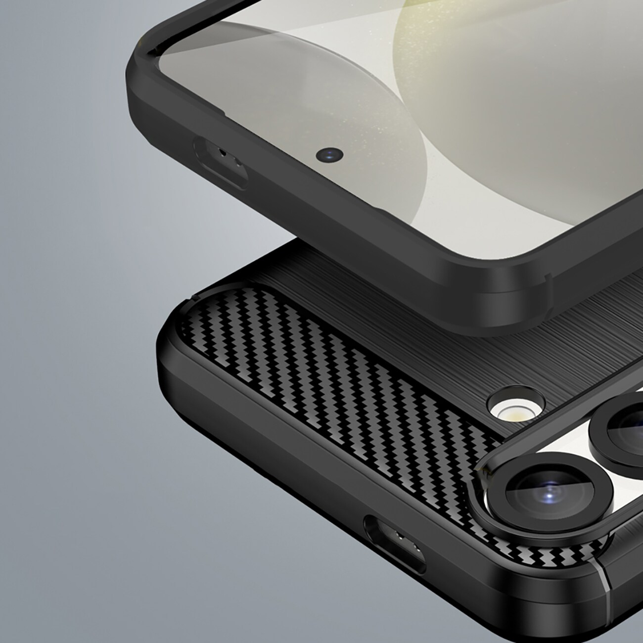 Carbon-etui til Samsung Galaxy S25 Edge - Sort