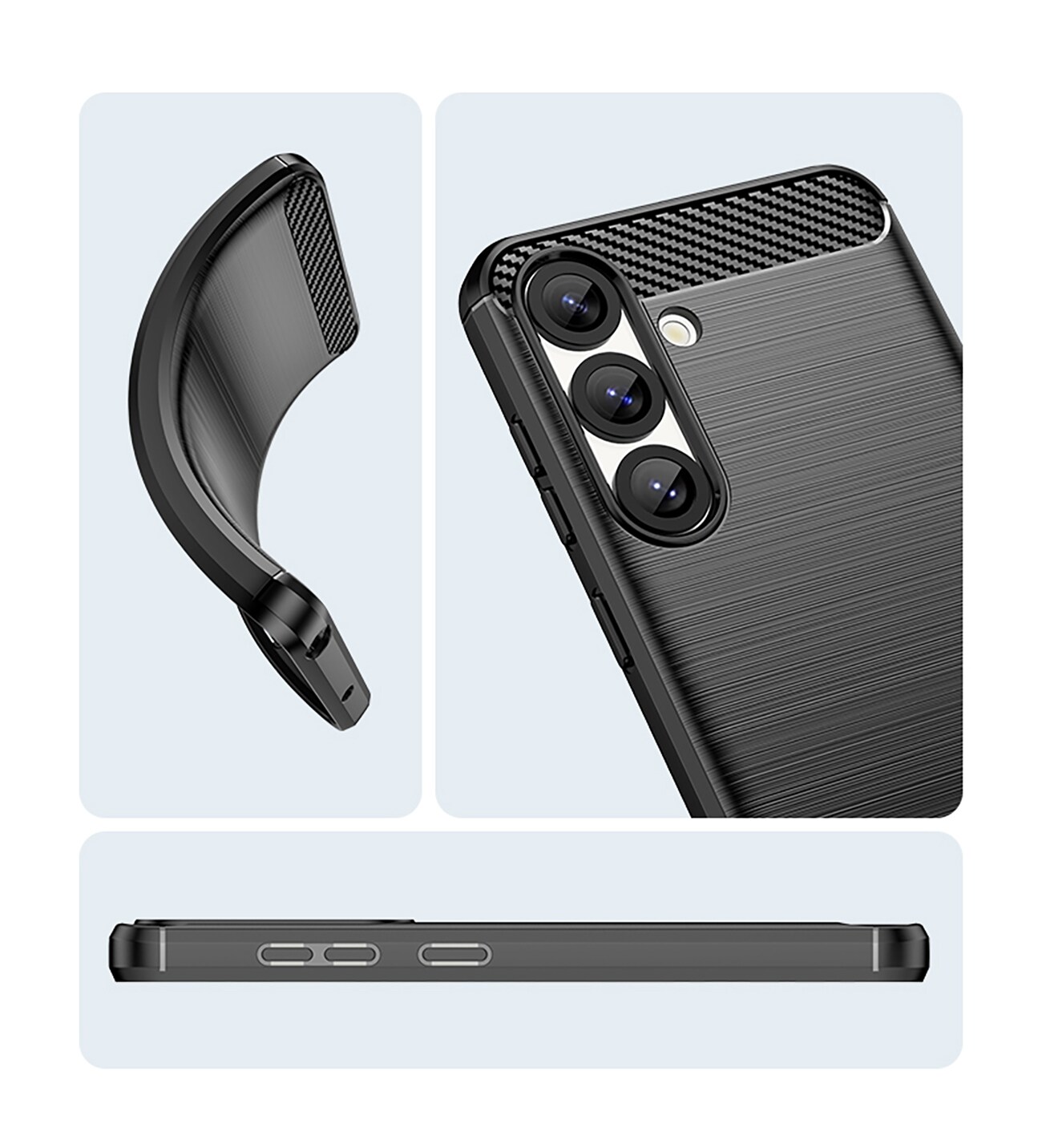 Carbon-etui til Samsung Galaxy S25 Edge - Sort