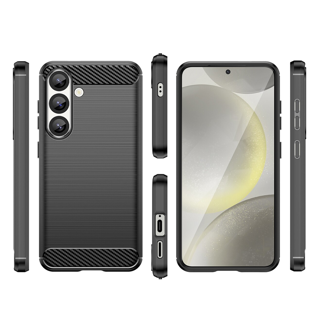 Carbon-etui til Samsung Galaxy S25 Edge - Sort