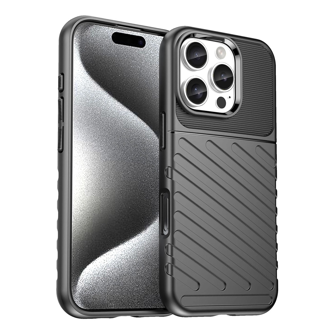 Thunder Case för iPhone 16e Pansarskydd i silikon - Svart