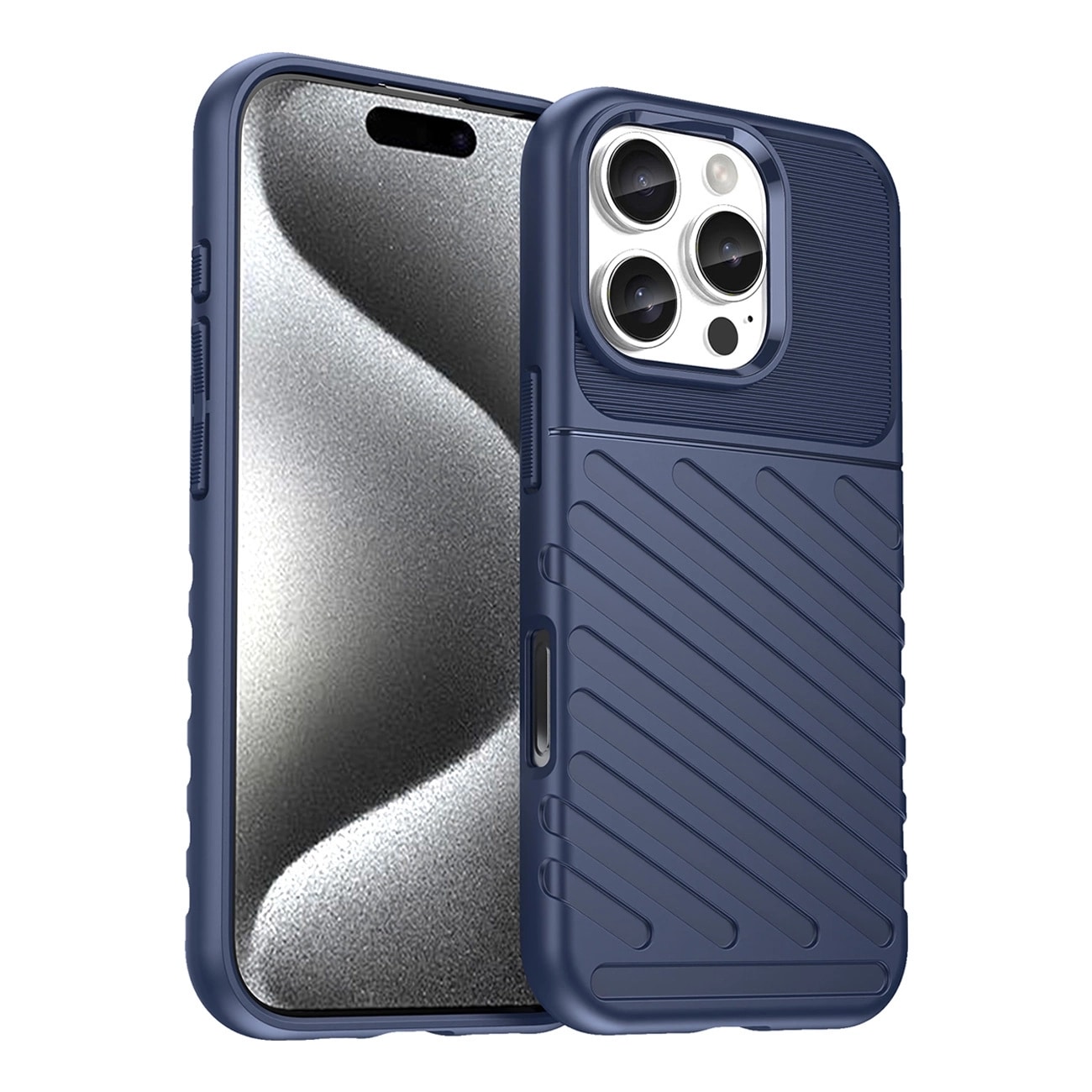 Thunder Case för iPhone 16e Pansaröverdrag i silikon - Blå