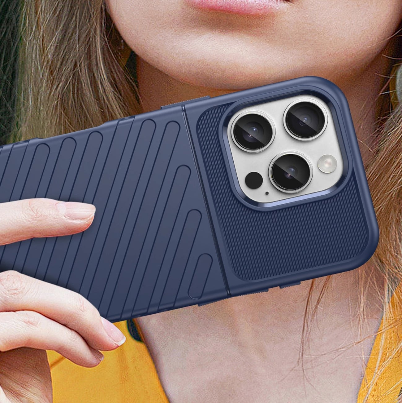 Thunder Case för iPhone 16e Pansaröverdrag i silikon - Blå