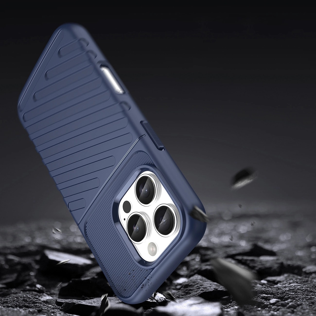Thunder Case för iPhone 16e Pansaröverdrag i silikon - Blå