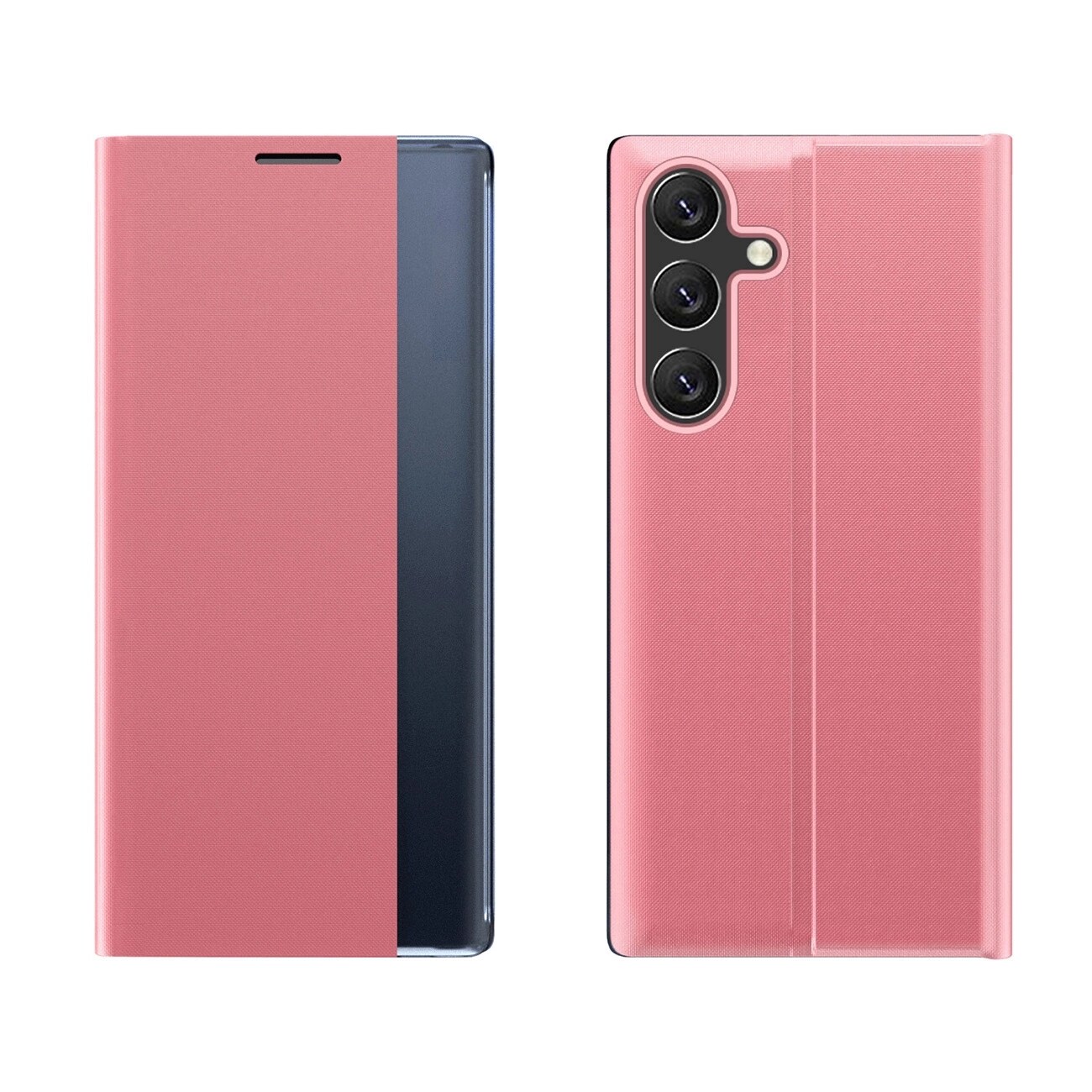 Nyt Sleep Case Cover med flip og stativ til Samsung Galaxy S25 Edge - Pink