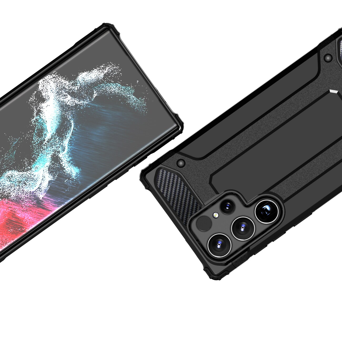 Hybrid Armor-etui til Samsung Galaxy S25 Edge - Sort