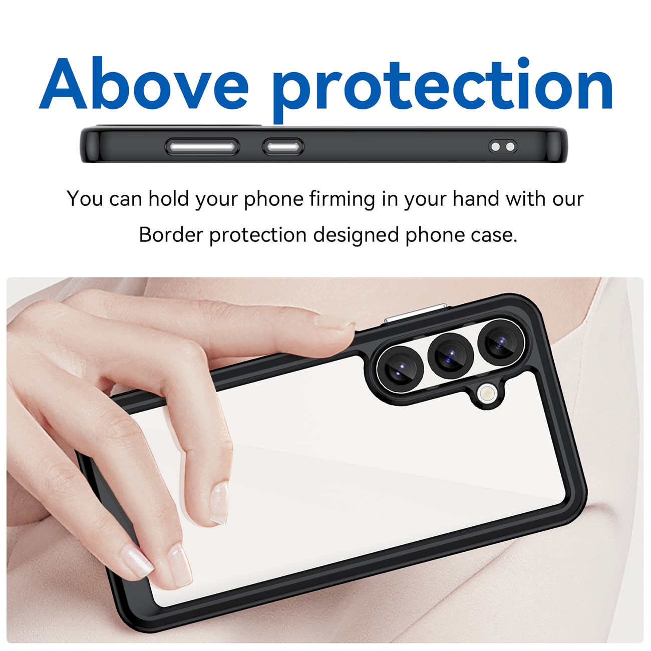 Outer Space-etui til Samsung Galaxy S25 Edge Cover med fleksibel ramme - Sort