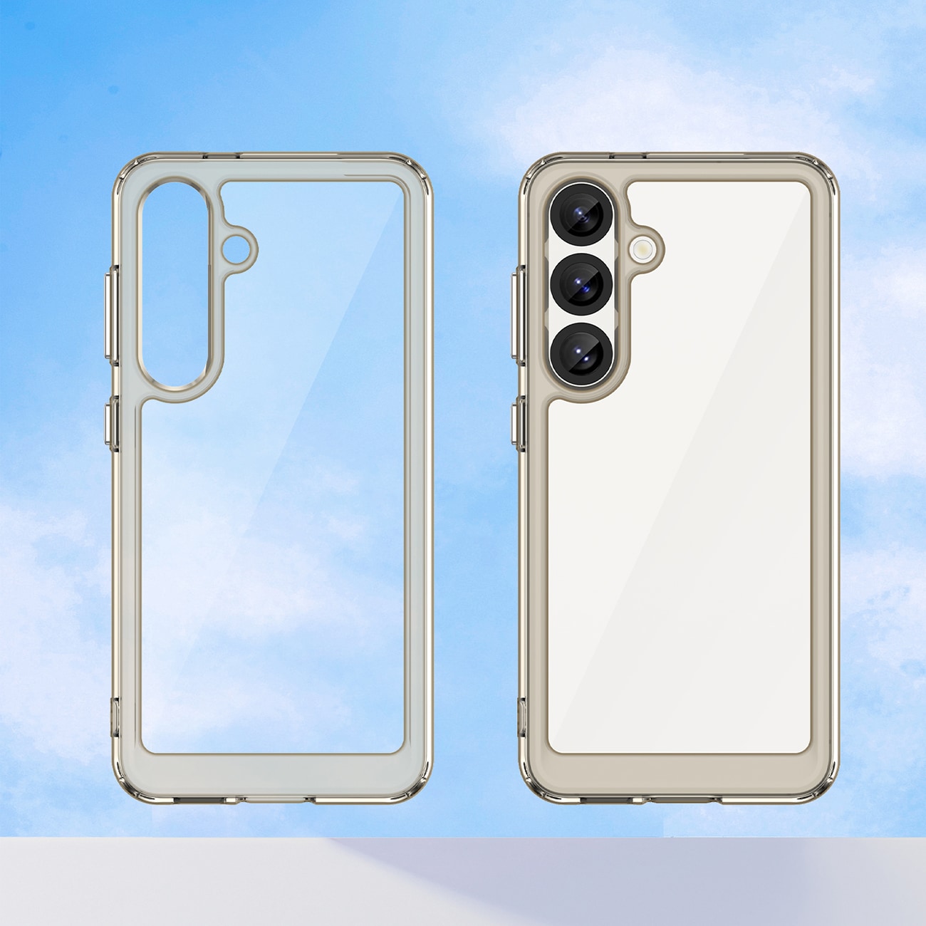Outer Space-etui til Samsung Galaxy S25 Edge fleksibelt rammecover - gennemsigtigt, sort