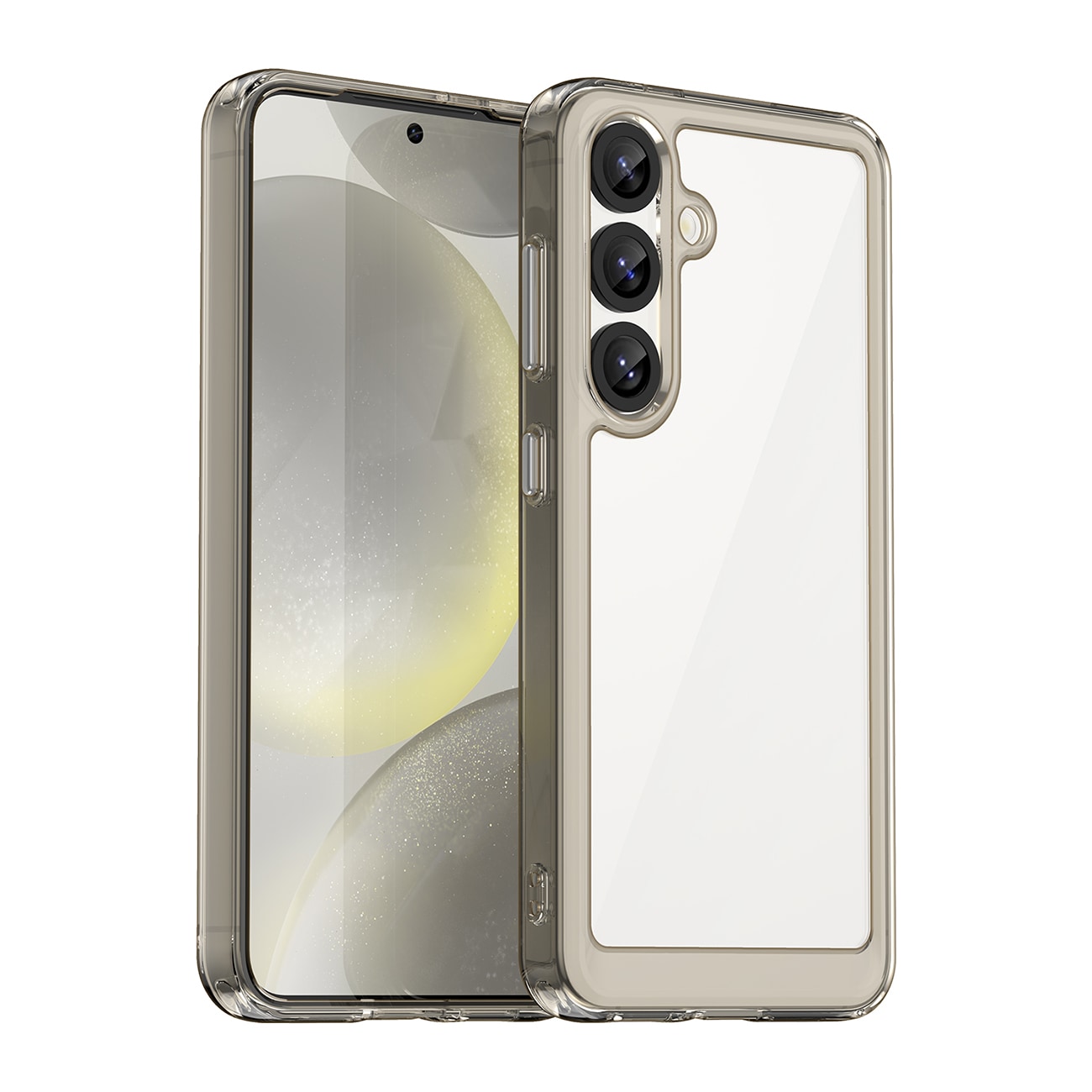 Outer Space-etui til Samsung Galaxy S25 Edge fleksibelt rammecover - gennemsigtigt, sort