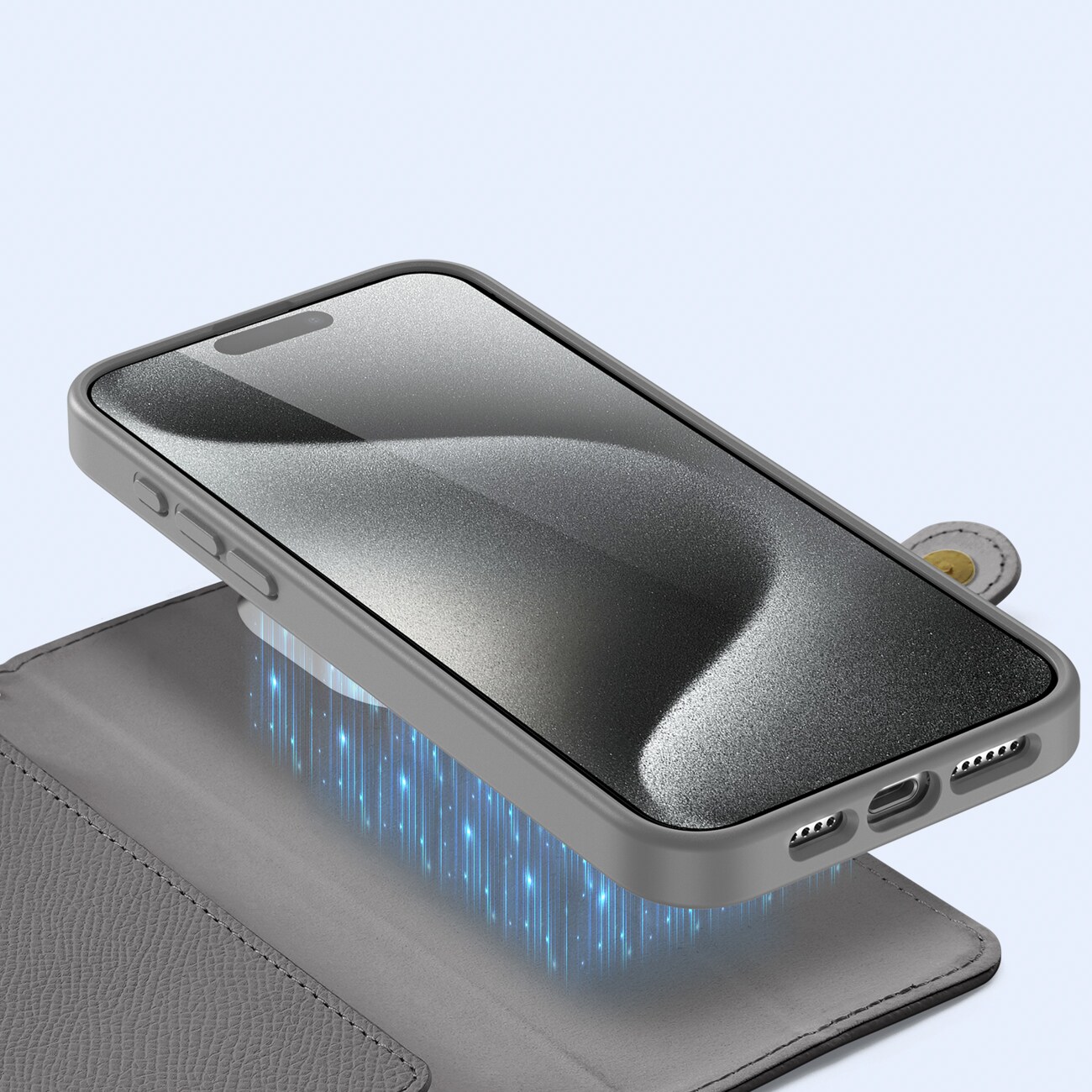 Dux Ducis Lawa läderfodral för iPhone 15 Pro - Grå