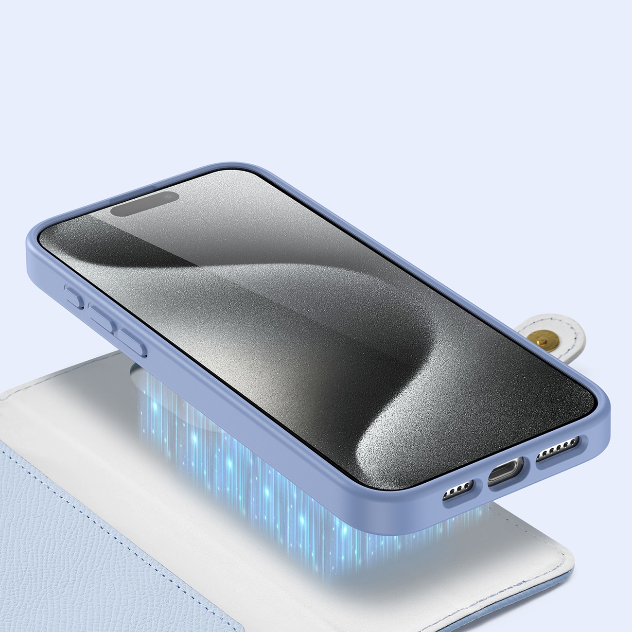 Dux Ducis Lawa läderfodral för iPhone 15 Pro - Blå