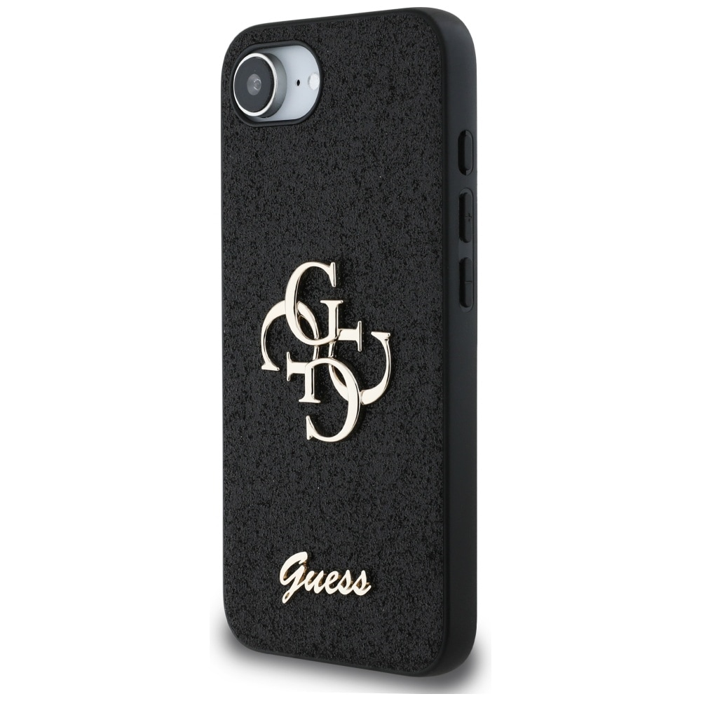 Guess Fast Glitter Big 4G-etui til iPhone 16e - sort