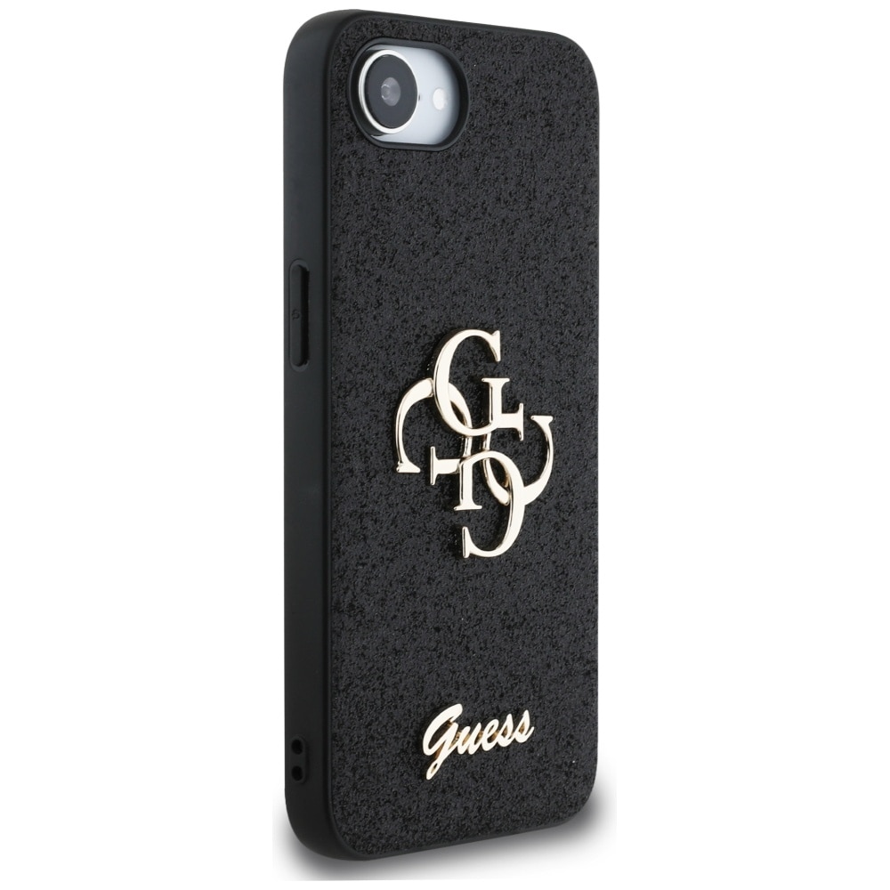 Guess Fast Glitter Big 4G-etui til iPhone 16e - sort