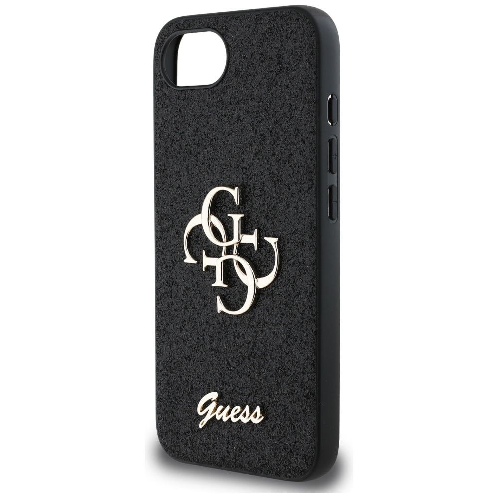 Guess Fast Glitter Big 4G-etui til iPhone 16e - sort