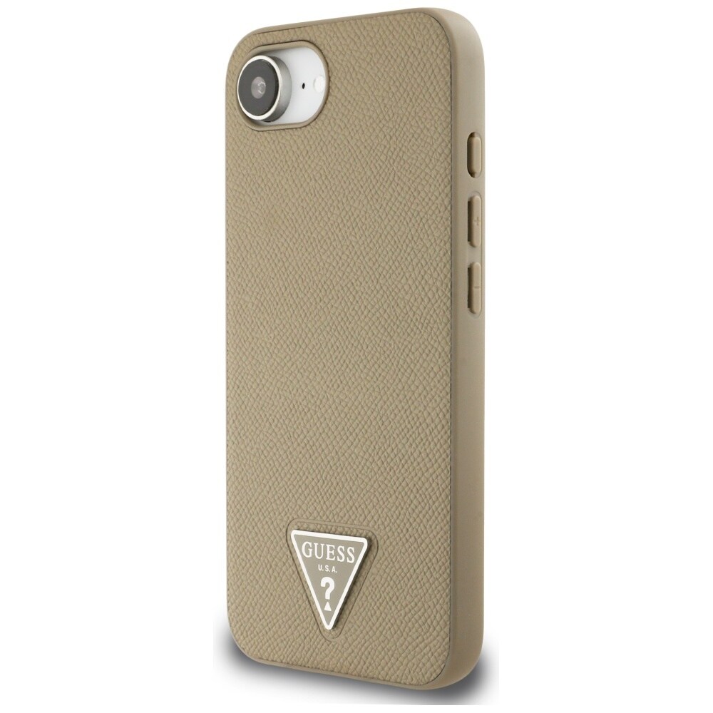 Guess MagSafe-etui med kornede trekanter til iPhone 16e - brun