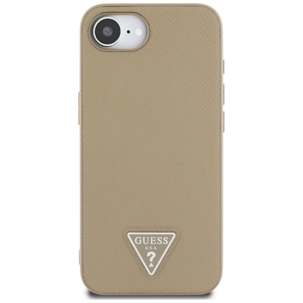 Guess MagSafe-etui med kornede trekanter til iPhone 16e - brun