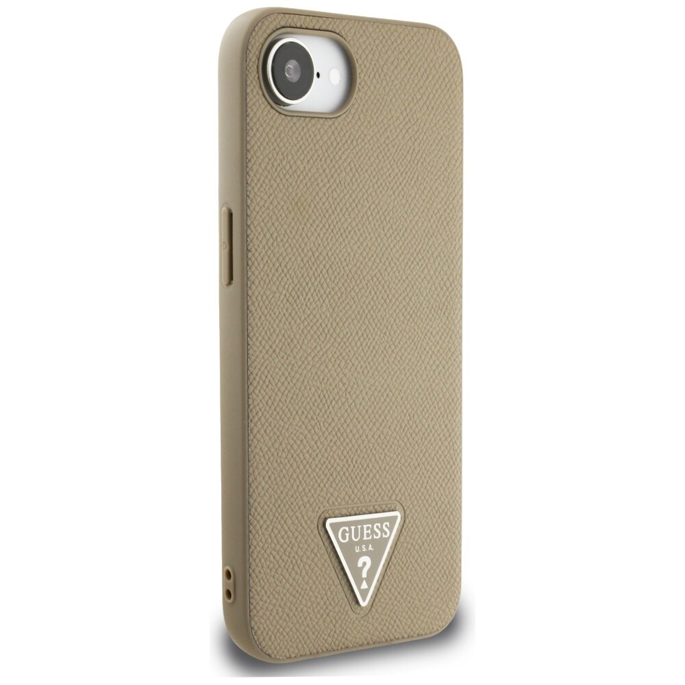 Guess MagSafe-etui med kornede trekanter til iPhone 16e - brun
