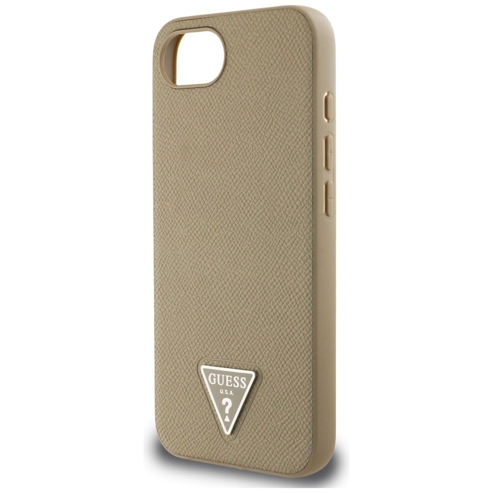 Guess MagSafe-etui med kornede trekanter til iPhone 16e - brun