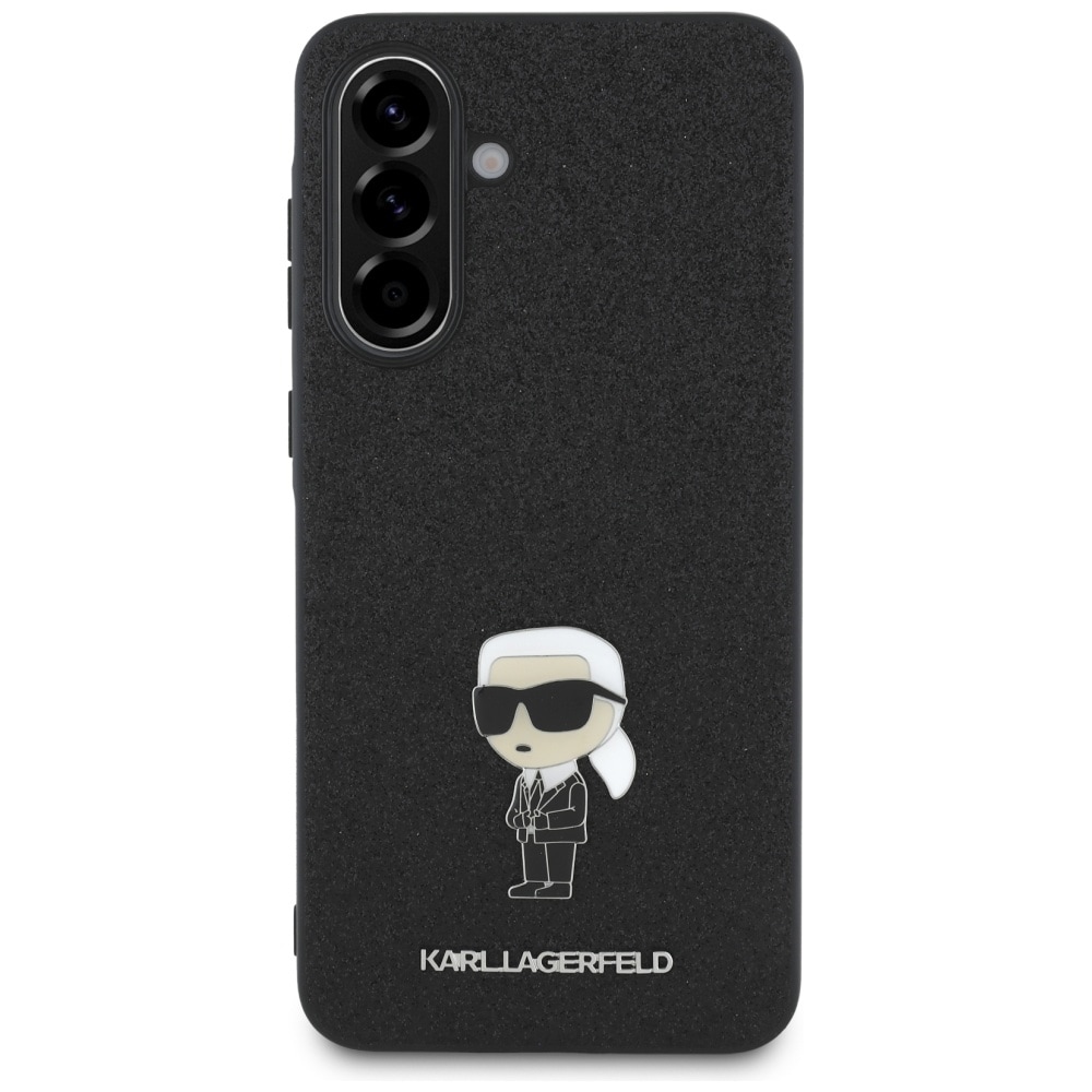 Karl Lagerfeld Fixed Glitter Ikonik Logo Metal Pin Case til Samsung Galaxy A56 - Sort