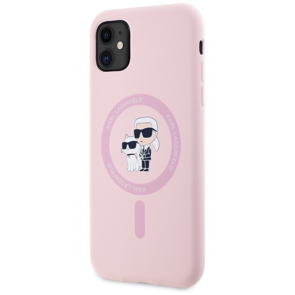 Karl Lagerfeld Silikon Karl&Choupette MagSafe iPhone 11 Fodral - Rosa