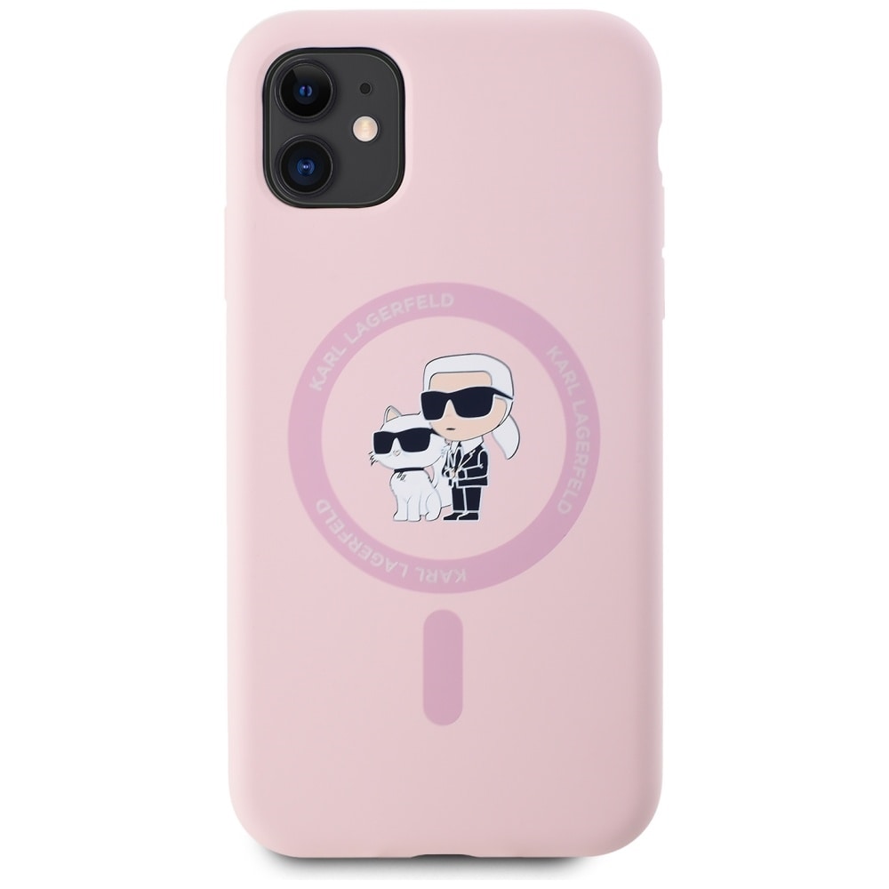 Karl Lagerfeld Silikon Karl&Choupette MagSafe iPhone 11 Fodral - Rosa