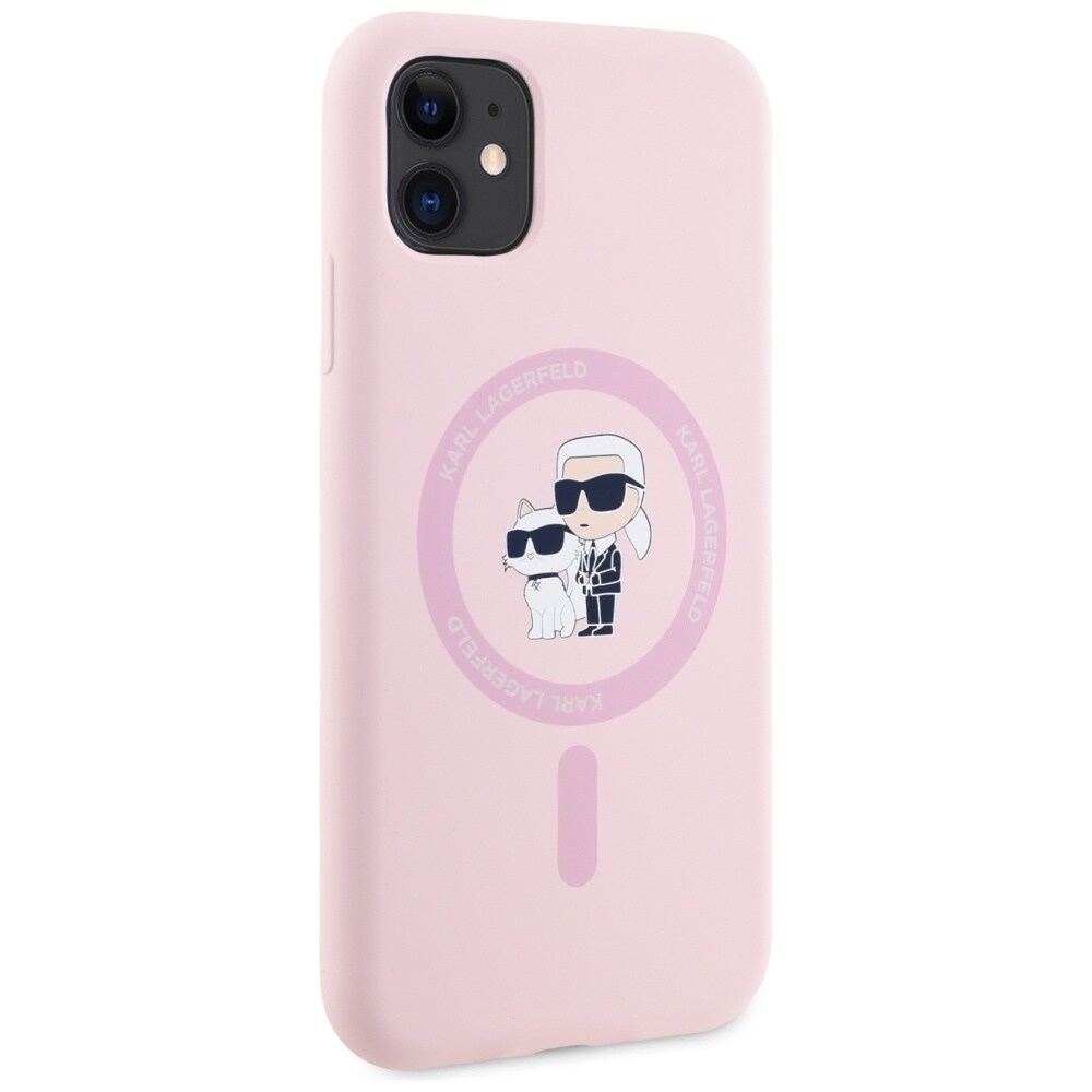 Karl Lagerfeld Silikon Karl&Choupette MagSafe iPhone 11 Fodral - Rosa