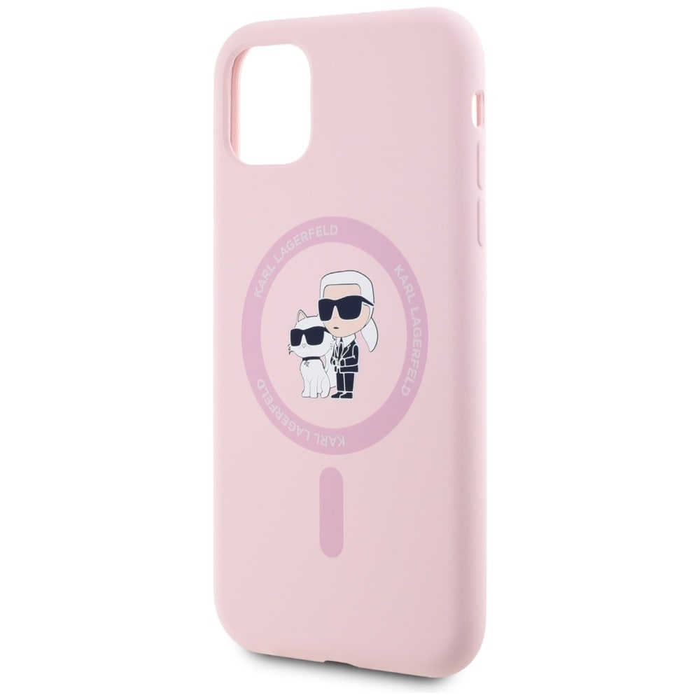 Karl Lagerfeld Silikon Karl&Choupette MagSafe iPhone 11 Fodral - Rosa