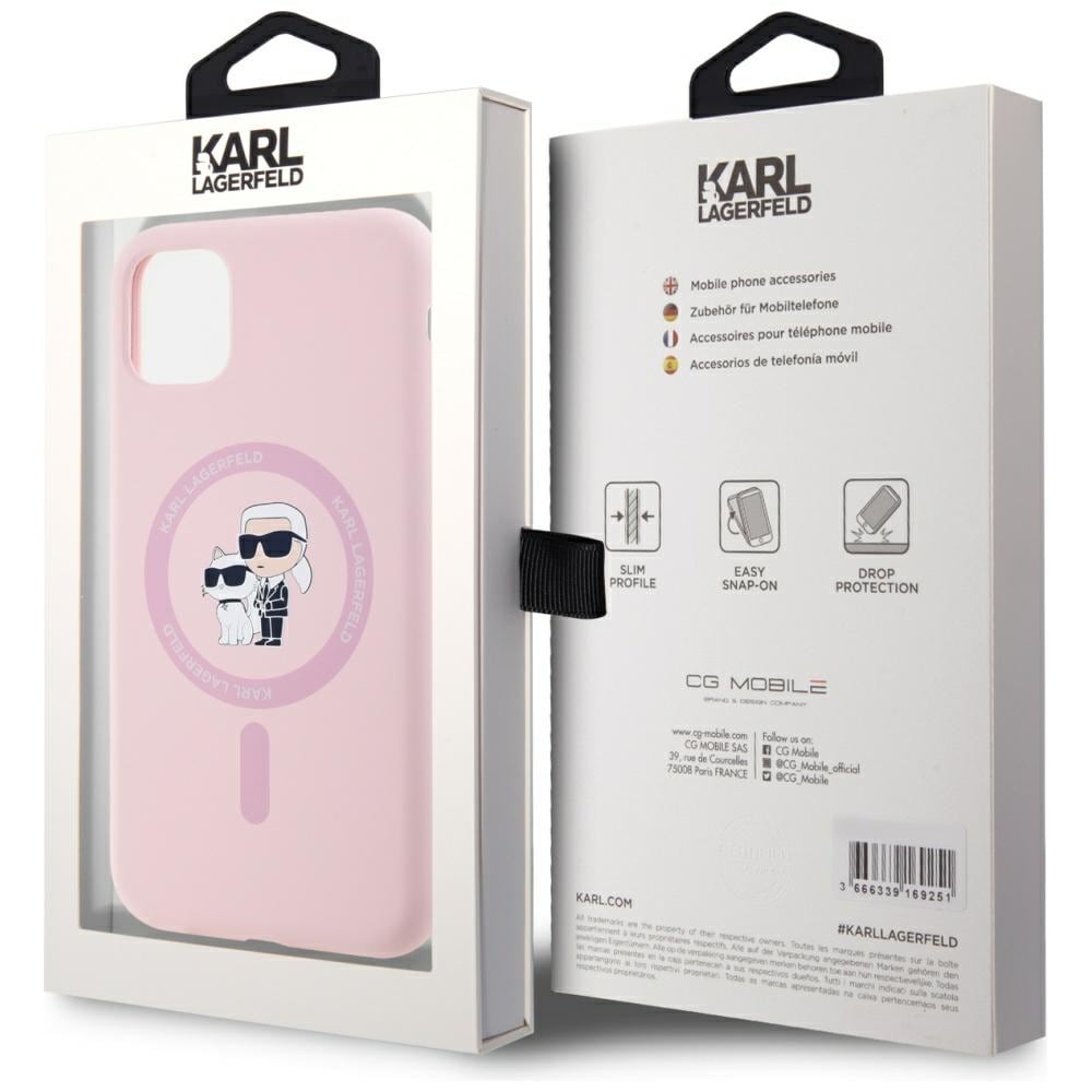 Karl Lagerfeld Silikon Karl&Choupette MagSafe iPhone 11 Fodral - Rosa