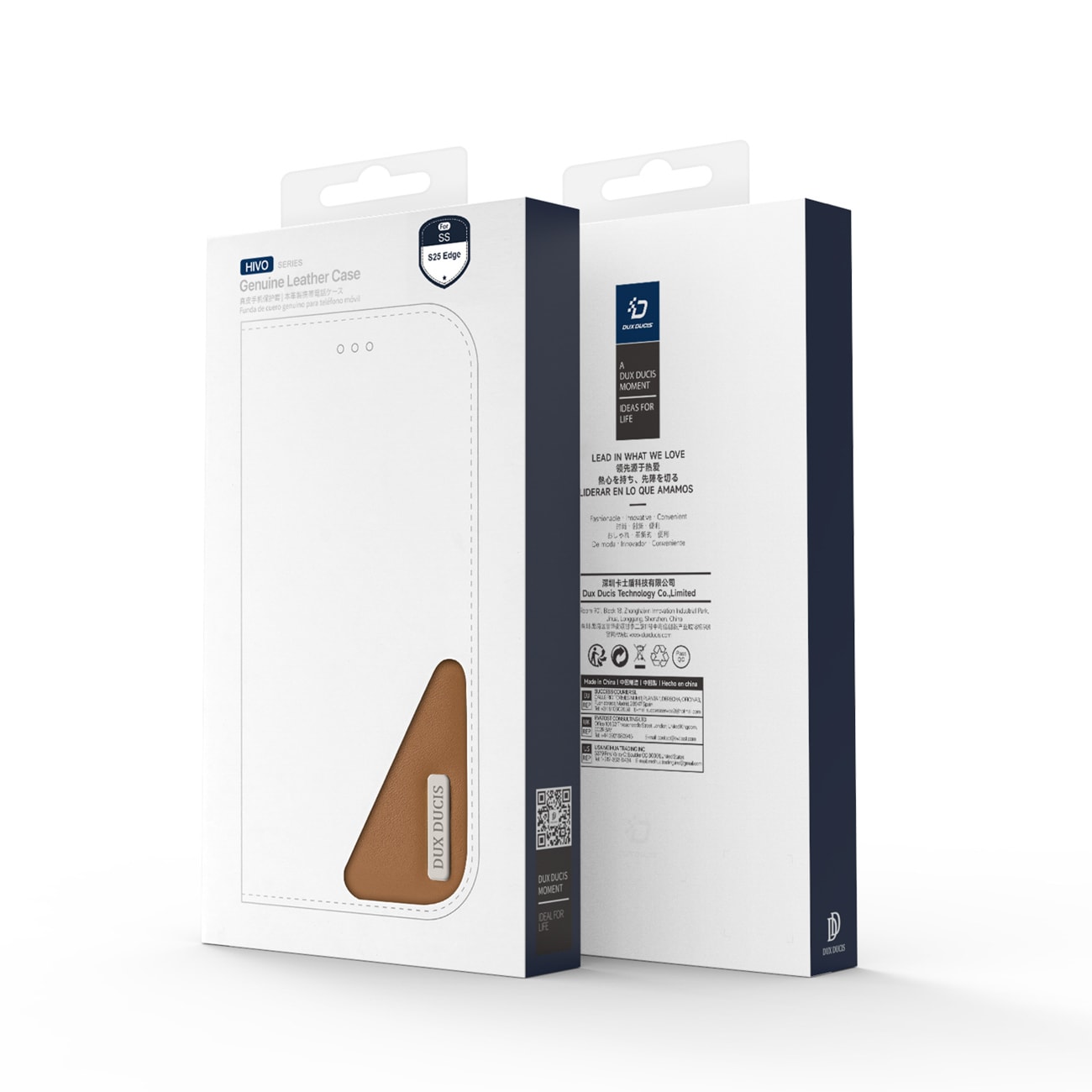 Dux Ducis Hivo Samsung Galaxy S25 Edge-etui med flip og RFID-beskyttelse - Brun