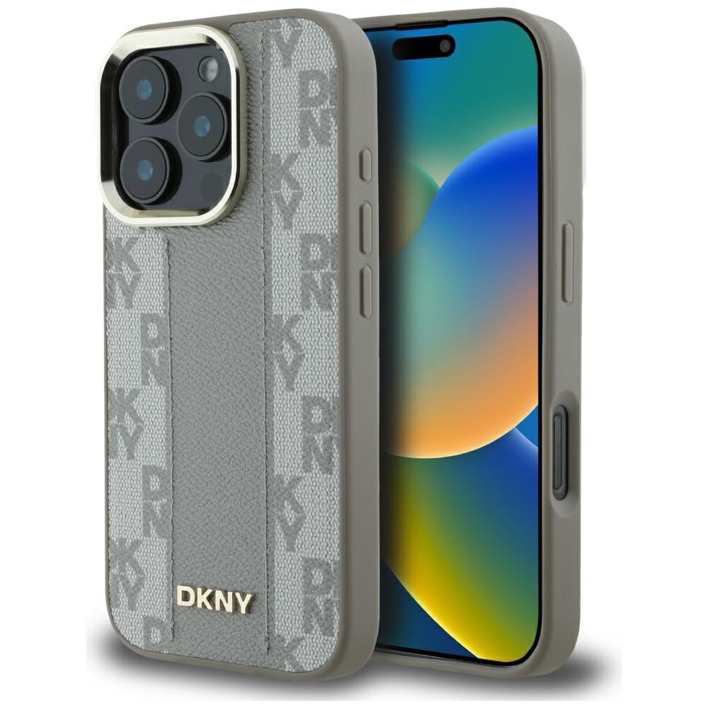 DKNY rutigt mönster Magsafe iPhone 16 Pro Max fodral - Beige