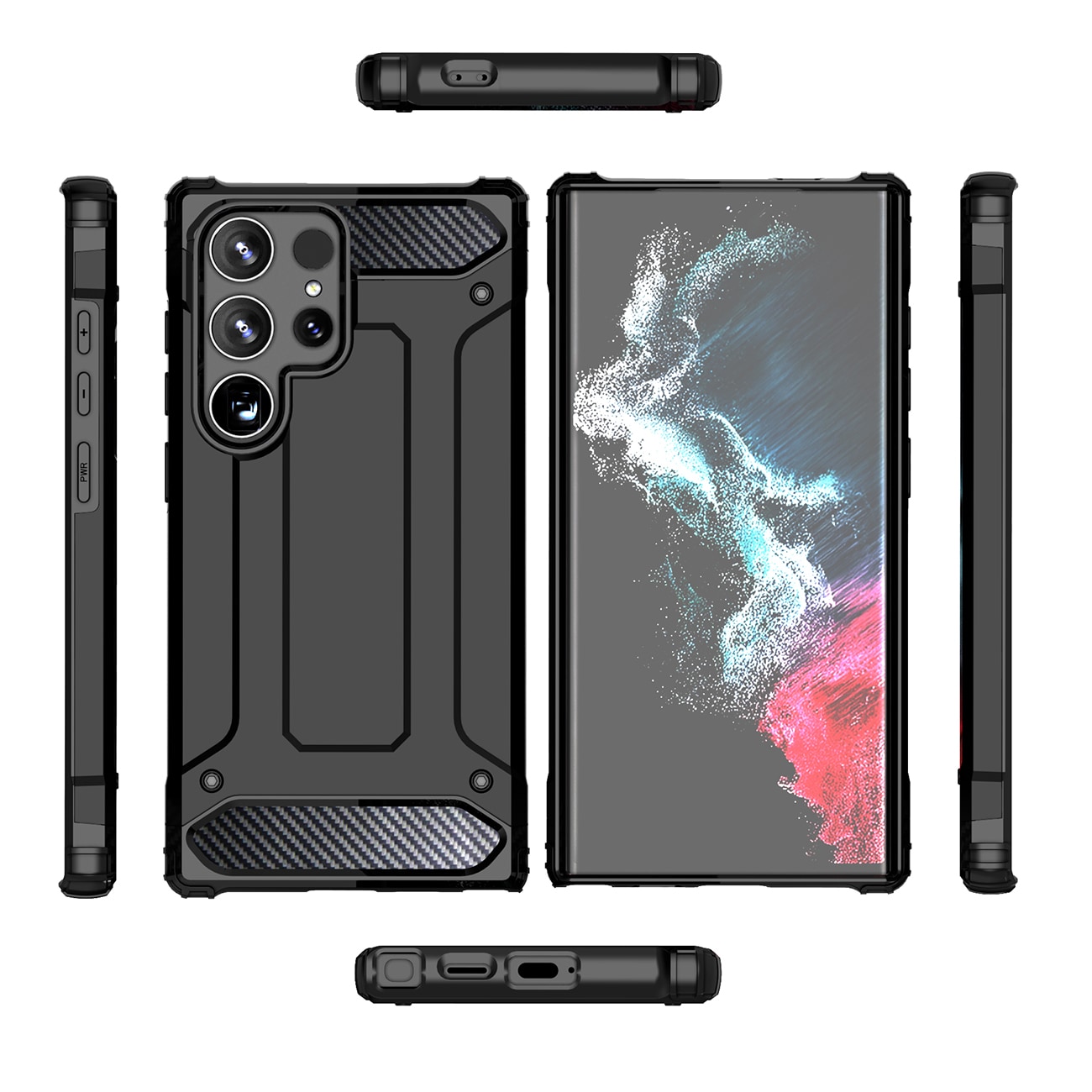 Hybrid Armor-etui til Xiaomi Redmi 14C - Sort