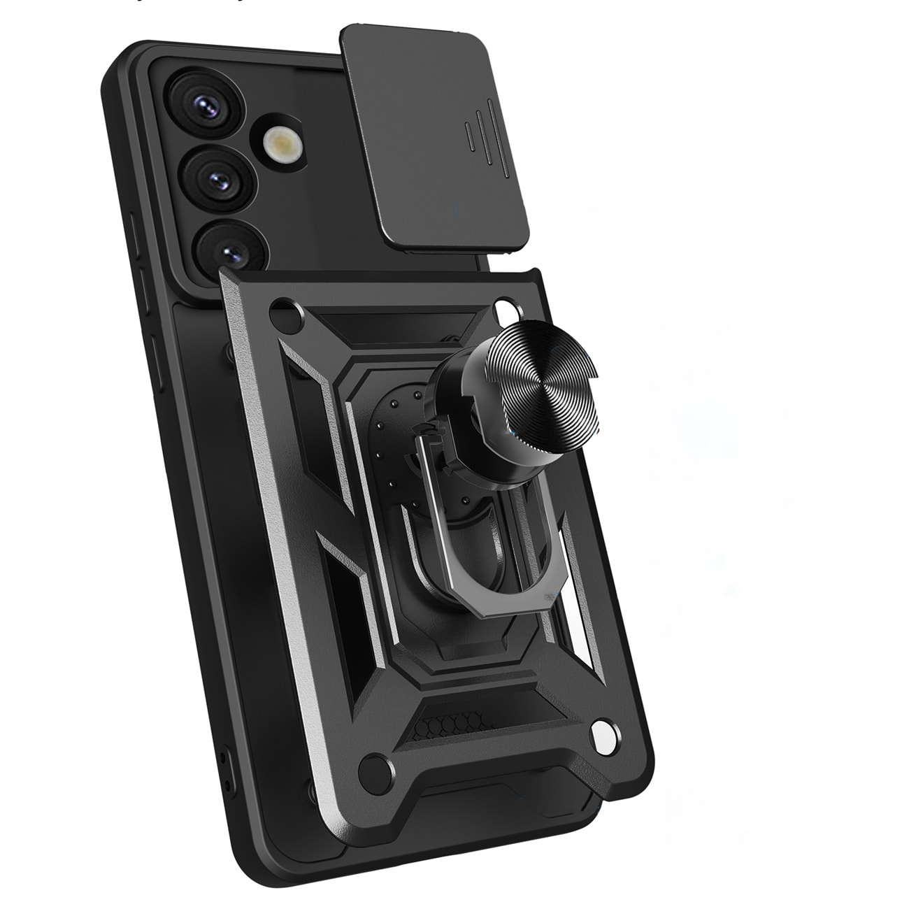 Hybrid Armor Camshield med stativ og kameradæksel til Nothing-telefon (3a) 5G - Sort
