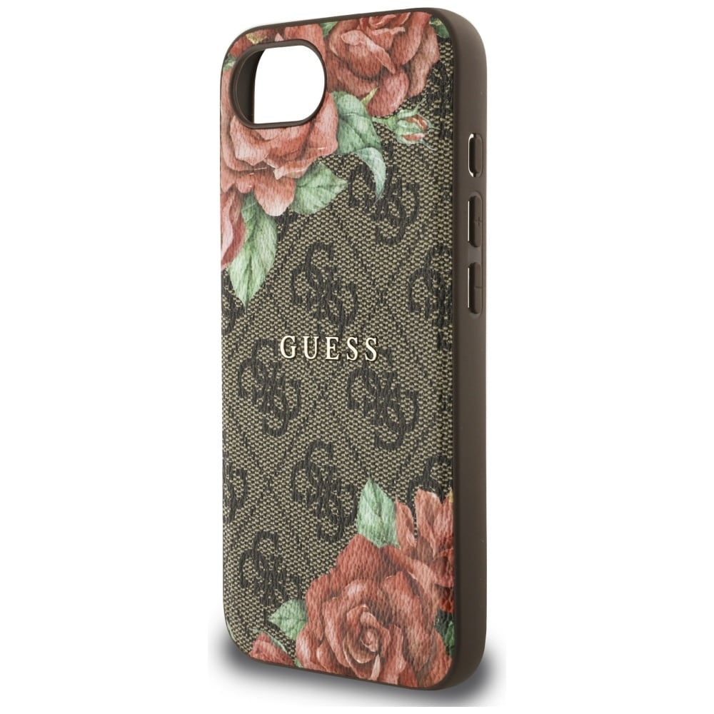 Guess 4G Flowers Print MagSafe-etui til iPhone 16e - brun
